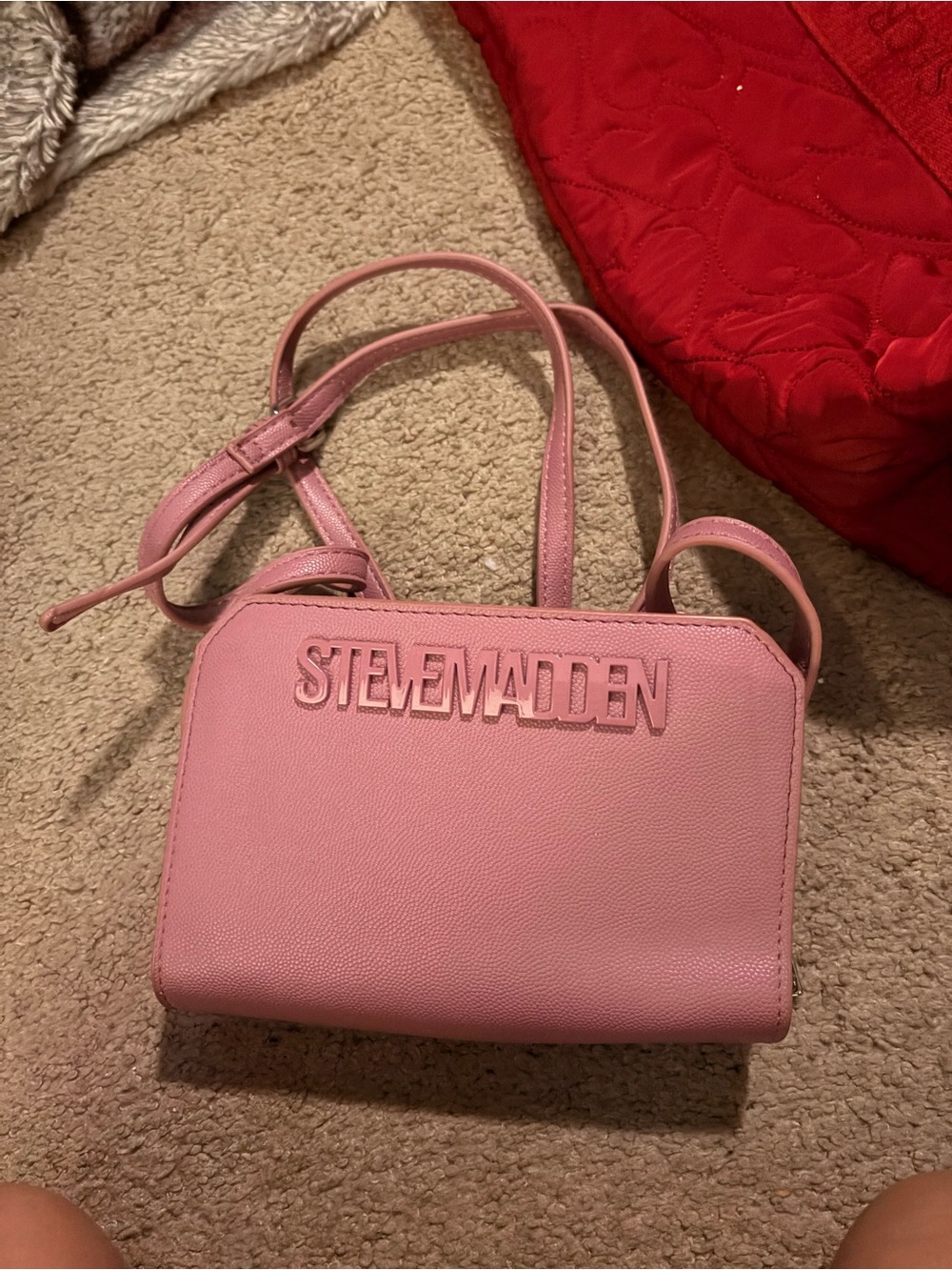 Steve Madden Pink Logo Crossbody Bag